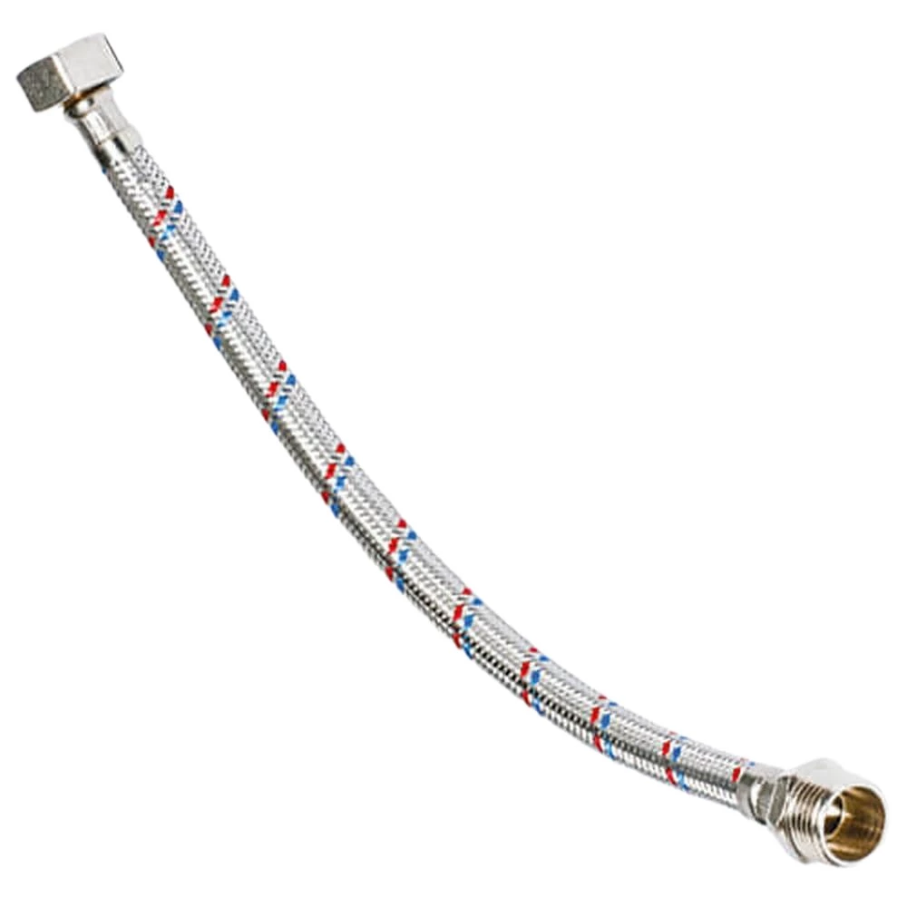 Подводка гибкая для воды ALTSTREAM Base 1/2″-3/8″x1,5м оплетка нержавеющая сталь, накидная гайка/штуцер