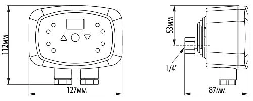 Реле давления Aquario Masterswitch многофункциональное 220В/50Гц 1 фазный IP65мощность - 3кВт, рабочий ток насоса - 14А, присоединение - 1/4″ (6309)
