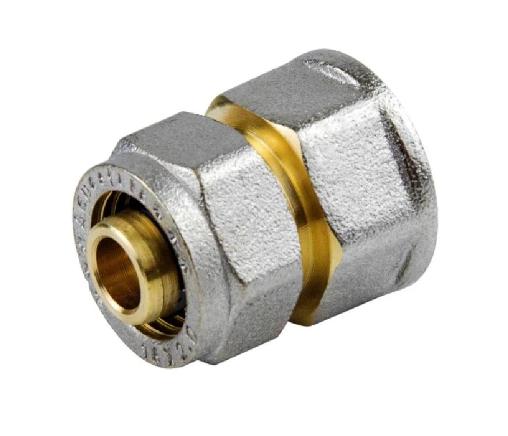 Муфта Aquasfera 7002 Дн16х3/4″ Ру16 соединительная компресс-внутренняя резьба, для металлопластиковых труб, латунь Муфта Aquasfera 7002 Дн16х3/4″ Ру16 соединительная компресс-внутренняя резьба, для металлопластиковых труб, латунь