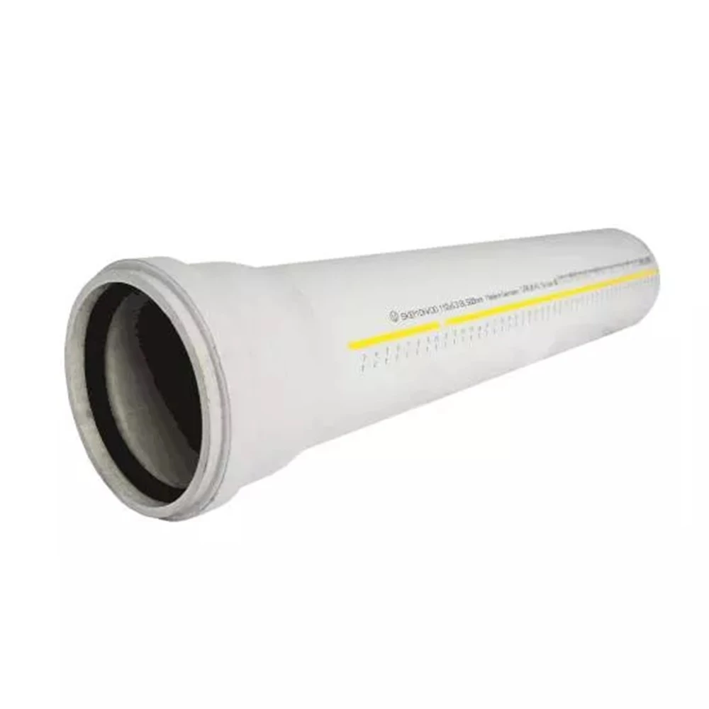изображение Труба Ostendorf Skolan dB SKEM Дн160х5.3 из PP-MD, L=0.5м бесшумная, серая с раструбом