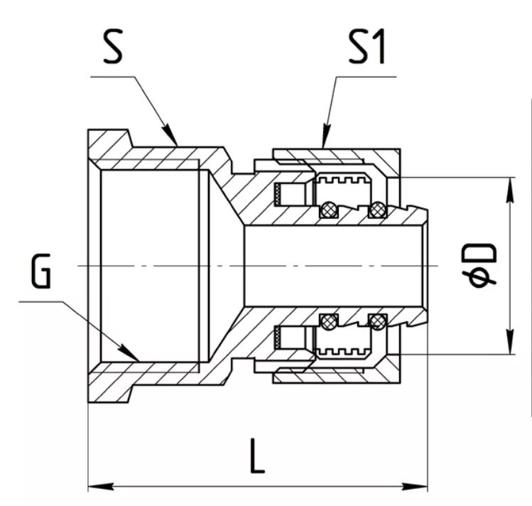 Муфта Aquasfera 7002 Дн16х3/4″ Ру16 соединительная компресс-внутренняя резьба, для металлопластиковых труб, латунь Муфта Aquasfera 7002 Дн16х3/4″ Ру16 соединительная компресс-внутренняя резьба, для металлопластиковых труб, латунь