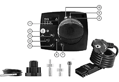 Электропривод STOUT SVM-0015 230В для смесительных клапанов с датчиком для фиксированной регулировки температуры, угол поворота 90°