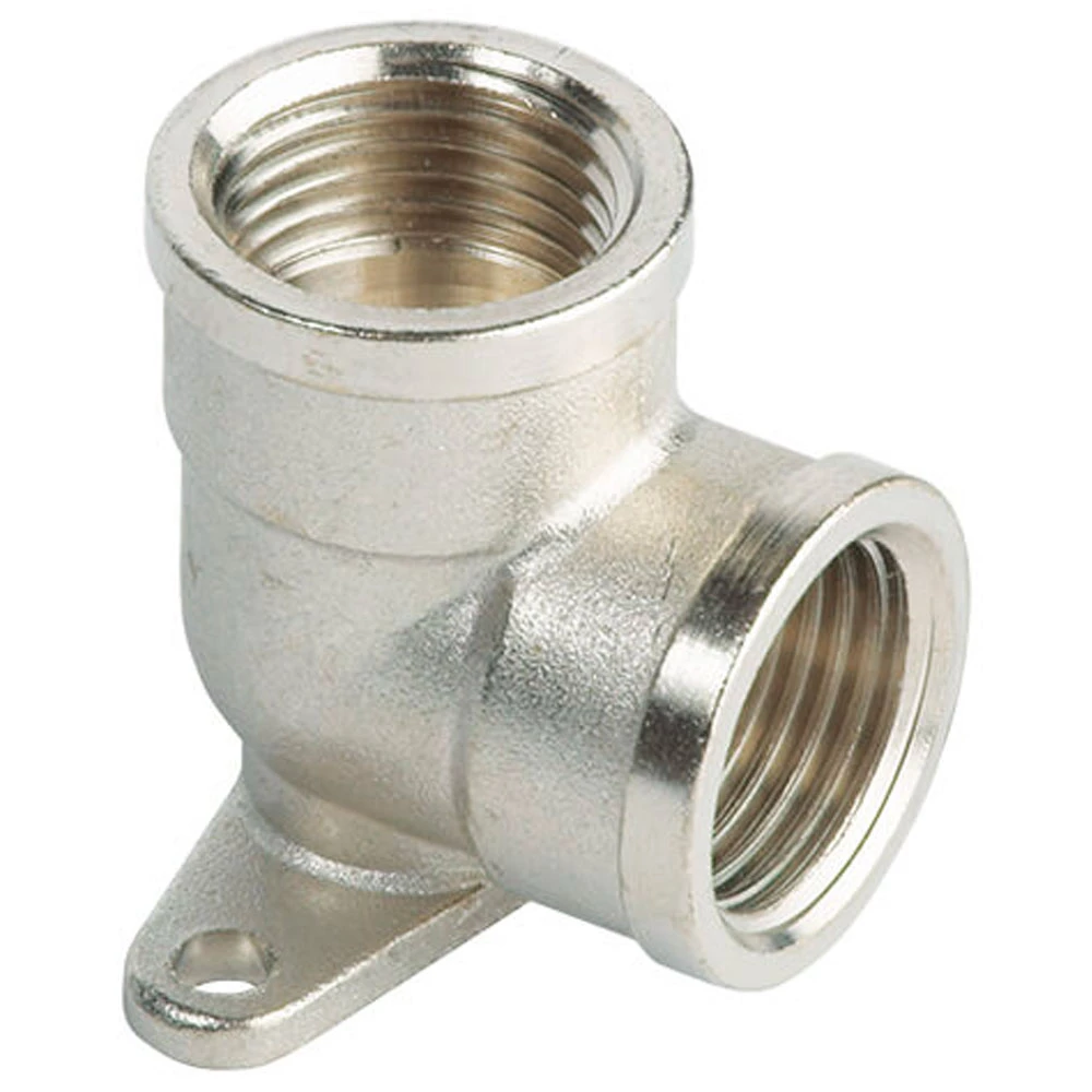 Угольник ALTSTREAM (TEBO) 1/2″ Ду15 Ру40, корпус – никелированная латунь, внутренняя резьба, с креплением