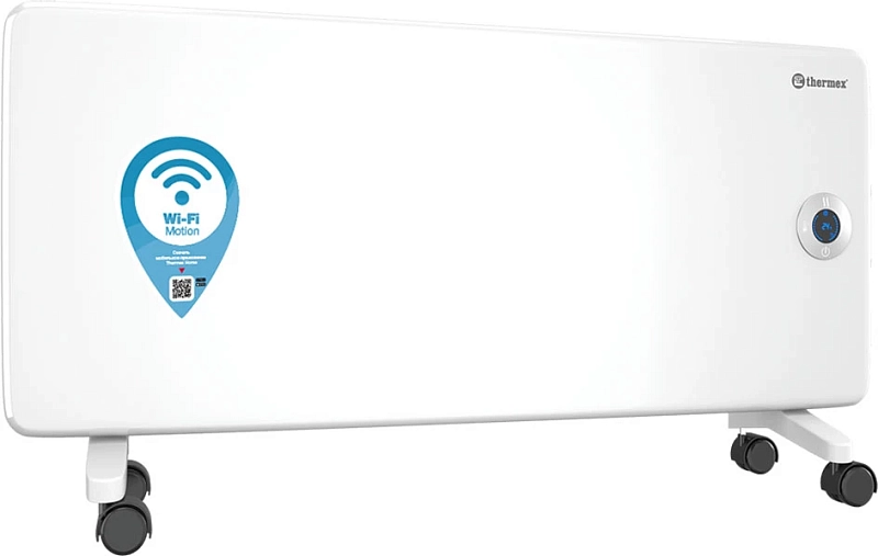 Конвектор электрический THERMEX Frame E Wi-Fi 2000E 2 кВт с электронным термостатом, ножки с шасси, белый