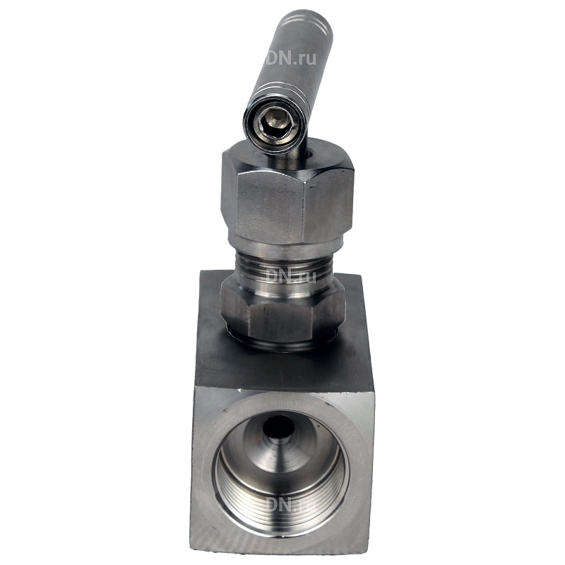 Клапан игольчатый VN3131M-T-Ht 1 1/4″ Ду32 Ру400 резьбовой, корпус - нержавеющая сталь 304, уплотнение - металл, с Т-образной рукояткой