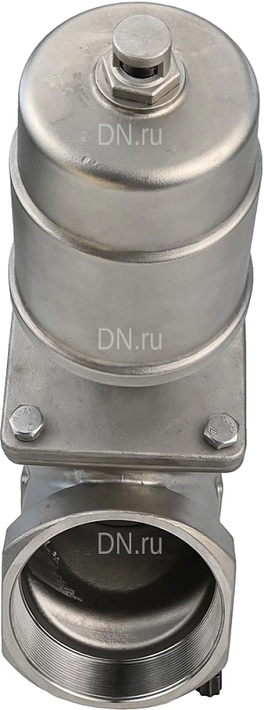 Клапан отсечной пневматический 1″ Ду25 Ру16, корпус - нержавеющая сталь SS316, резьбовой, Y-образный, корпус привода - нержавеющая сталь CF8M (VSP3232PV-T-1PNC)