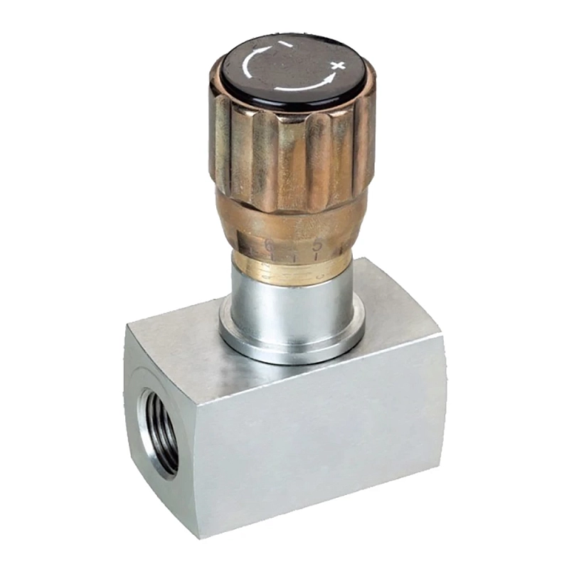 Дроссель двунаправленный LSQ L G25-G1 1/4″ Ду32 Ру315 условный проход 25 мм, присоединение внутренняя резьба, корпус - сталь, уплотнение - NBR