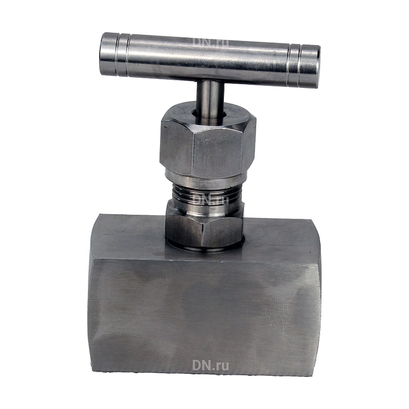 Клапан игольчатый VN3131M-T-Ht 1 1/4″ Ду32 Ру400 резьбовой, корпус - нержавеющая сталь 304, уплотнение - металл, с Т-образной рукояткой